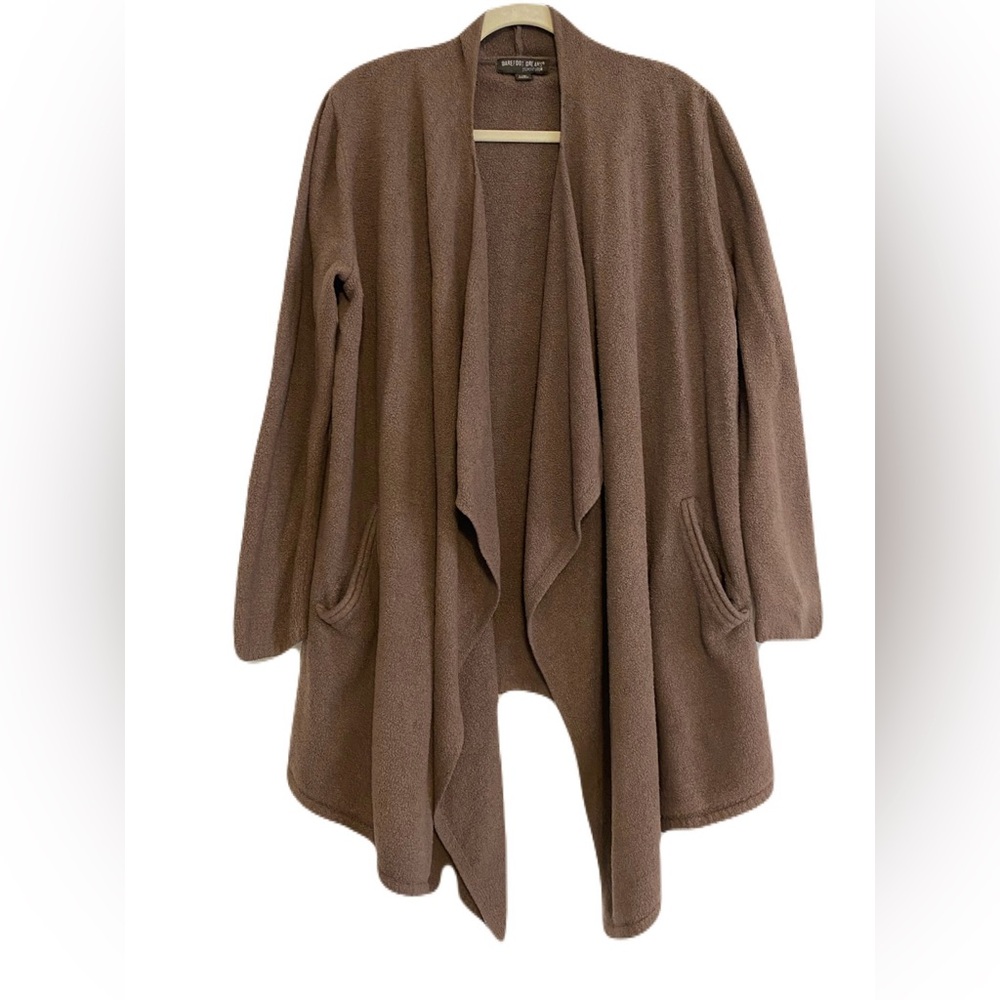 Barefoot Dreams Cozychic Lite Open Cardigan Women’s Size Large/XL Brown Preowned